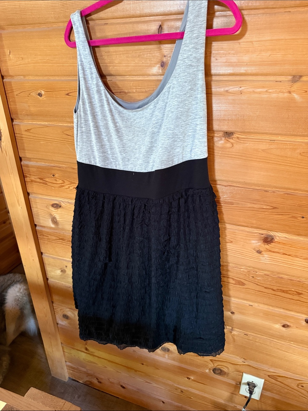 Sleeveless Two-Tone Gray and Black Knit Torrid Dress